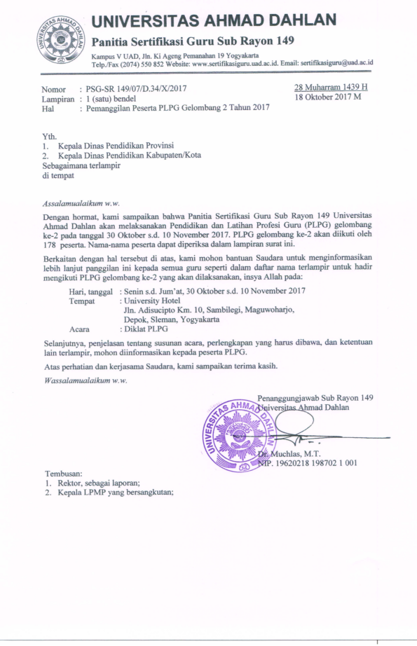 Surat Undangan Peserta PLPG Gelombang 2 UAD _ 2017_001